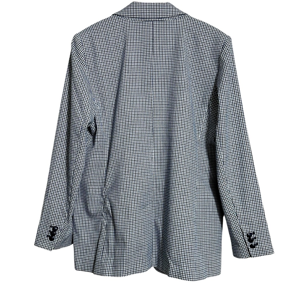 Ann Taylor Loft NWT Relaxed Modern Houndstooth Blazer in Blue & Black Plaid 10 - Picture 5 of 15